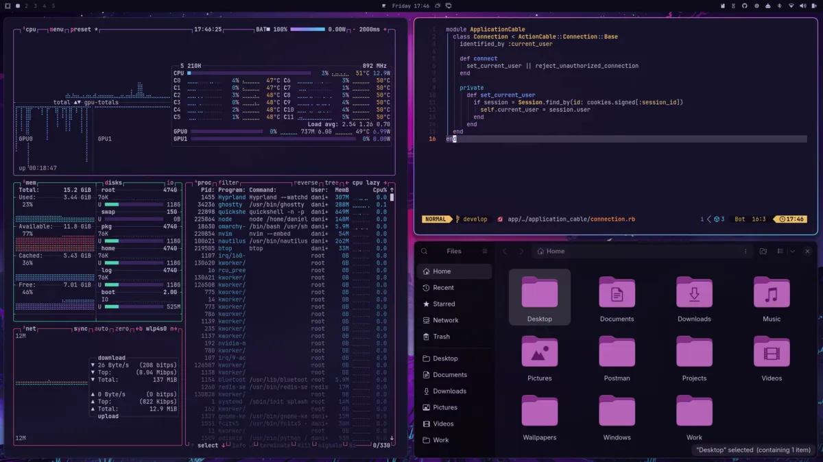 Neon Dusk theme screenshot