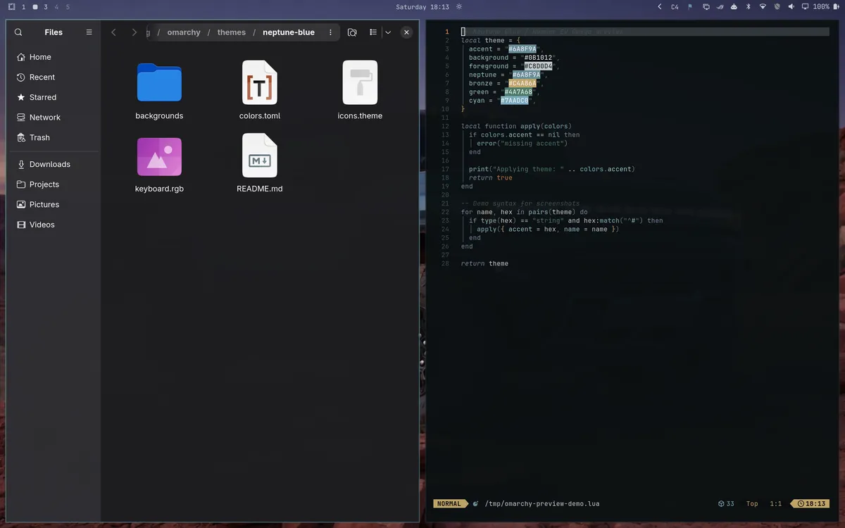 Neptune Blue theme screenshot