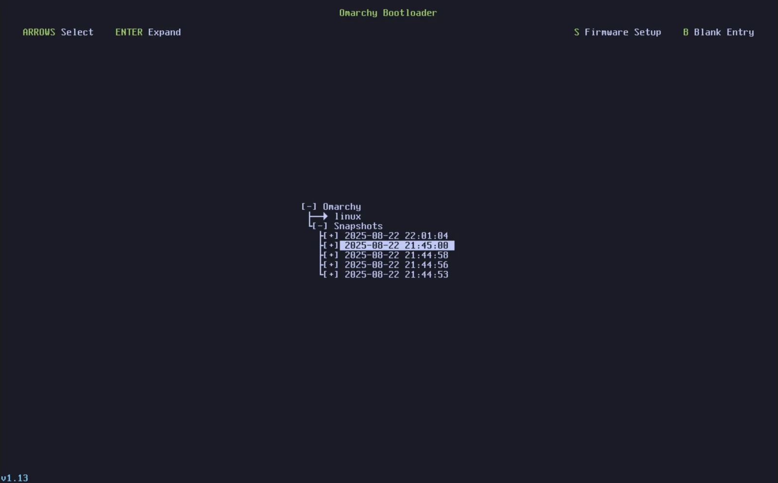 snapshots-bootloader
